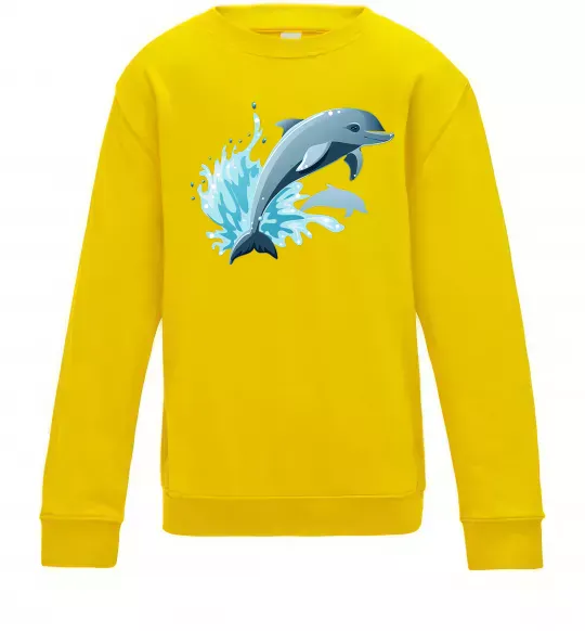 Детский Свитшот Прижок дельфіна Солнечно желтый фото