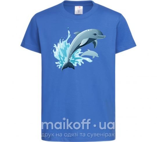 Детская футболка Прыжок дельфина Ярко-синий фото