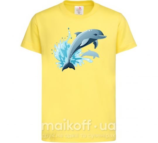 Детская футболка Прыжок дельфина Лимонный фото