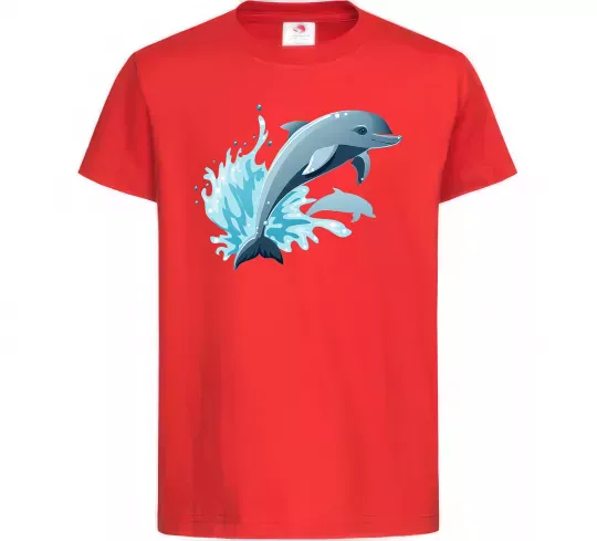 Дитяча футболка Прижок дельфіна Червоний фото