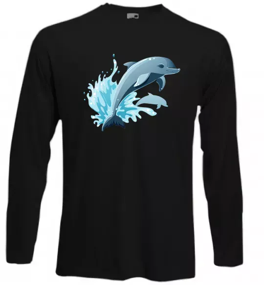 Лонгслів Прижок дельфіна Чорний фото