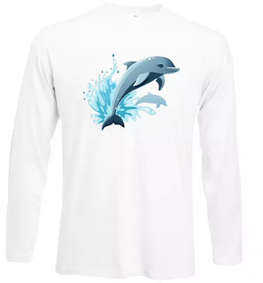 Лонгслів Прижок дельфіна Білий фото