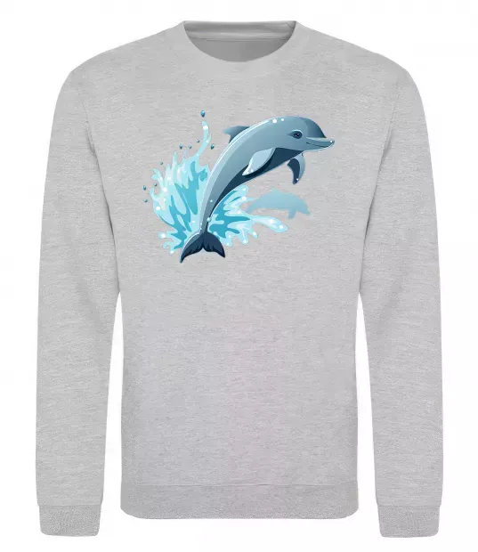 Свитшот Прижок дельфіна Серый меланж фото