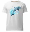 Чоловіча преміум футболка Прижок дельфіна Білий фото