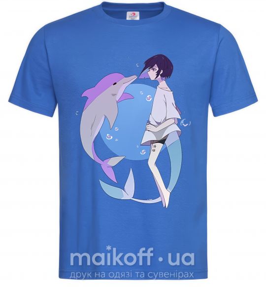 Чоловіча футболка Anime dolphin Яскраво-синій фото