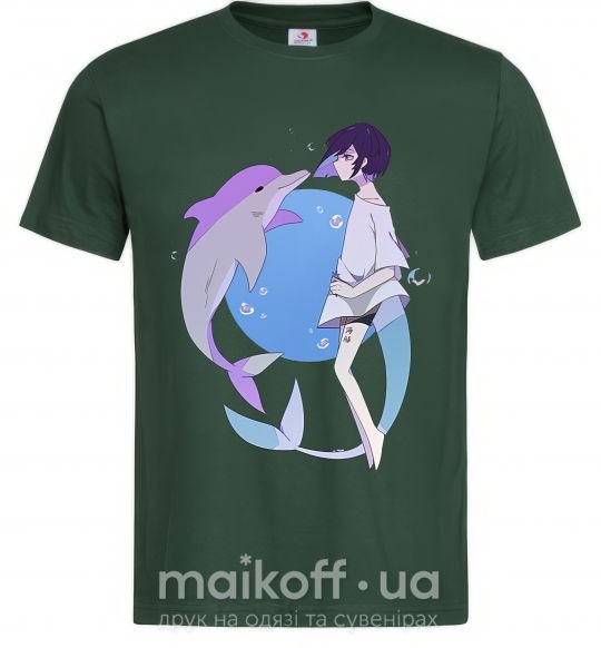 Чоловіча футболка Anime dolphin Темно-зелений фото