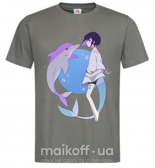 Чоловіча футболка Anime dolphin Графіт фото