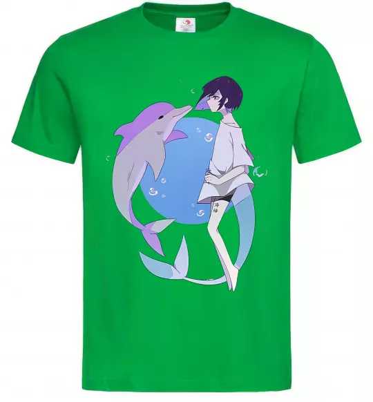 Мужская футболка Anime dolphin Зеленый фото