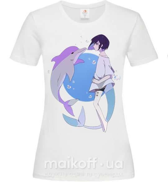 Жіноча футболка Anime dolphin Білий фото
