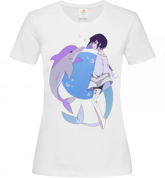 Женская футболка Anime dolphin Белый фото