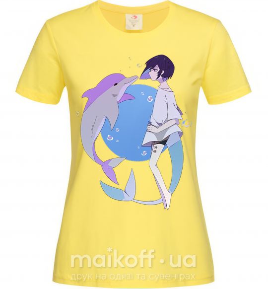 Жіноча футболка Anime dolphin Лимонний фото