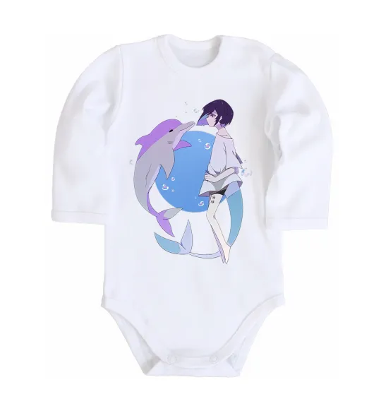 Дитячий бодік Anime dolphin Білий фото