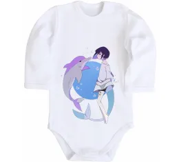 Дитячий бодік Anime dolphin Білий фото