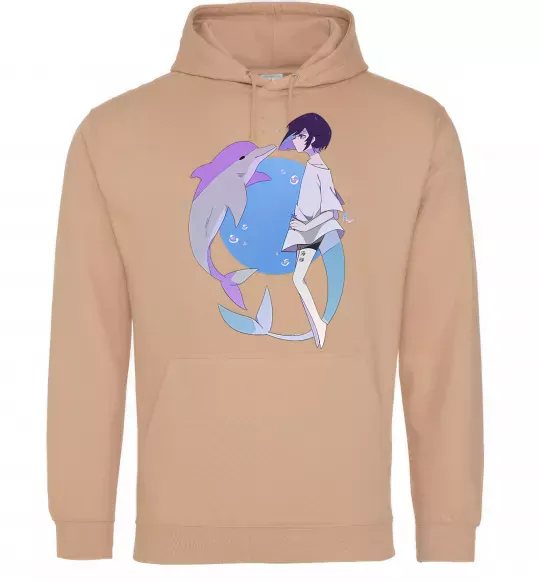 Чоловіча толстовка (худі) Anime dolphin Пісочний фото