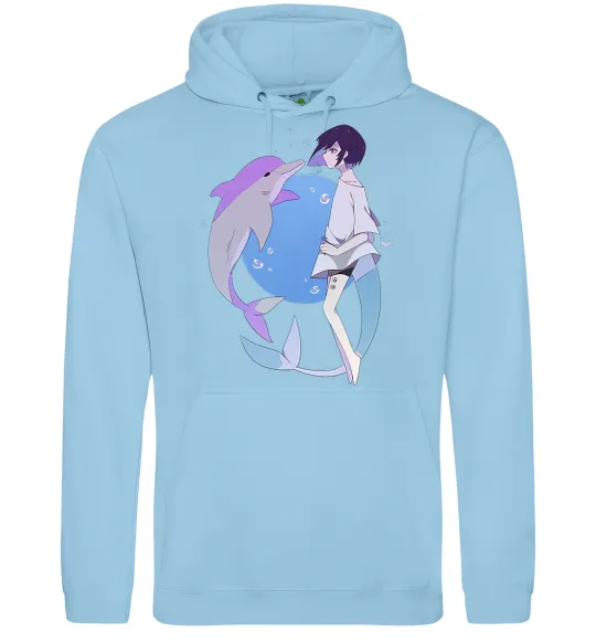 Мужская толстовка (худи) Anime dolphin Голубой фото