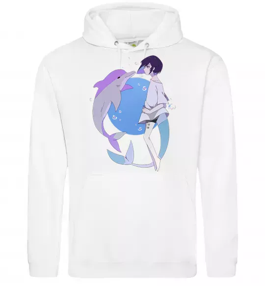 Женская толстовка (худи) Anime dolphin Белый фото