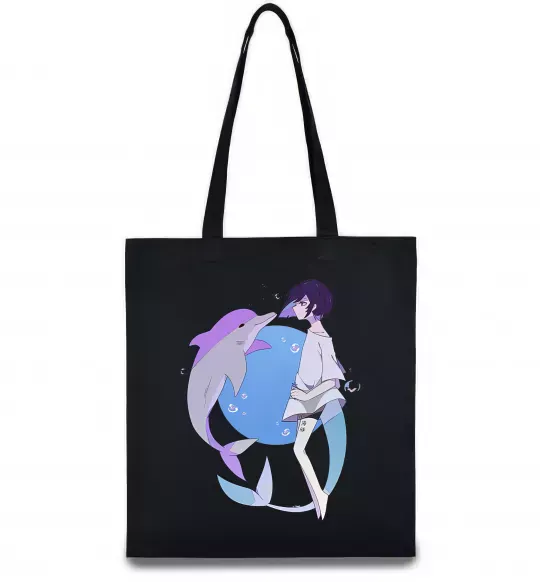 Эко-сумка Anime dolphin Черный фото