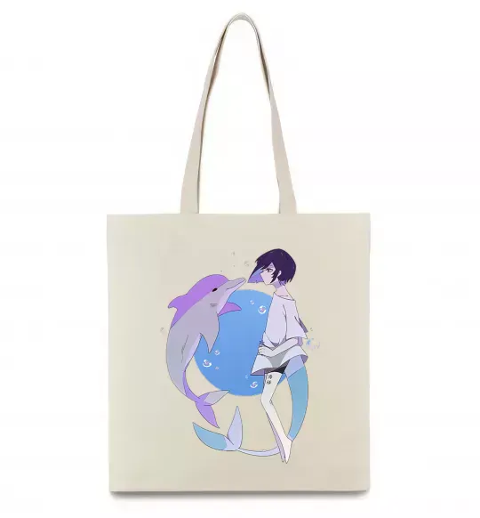 Эко-сумка Anime dolphin Бежевый фото