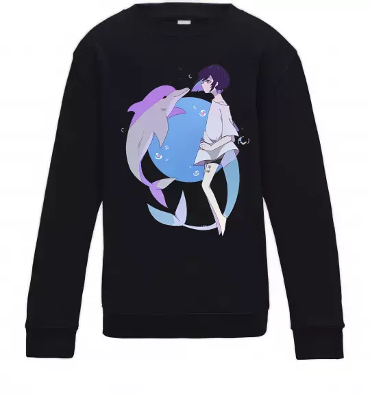 Дитячий світшот Anime dolphin Чорний фото