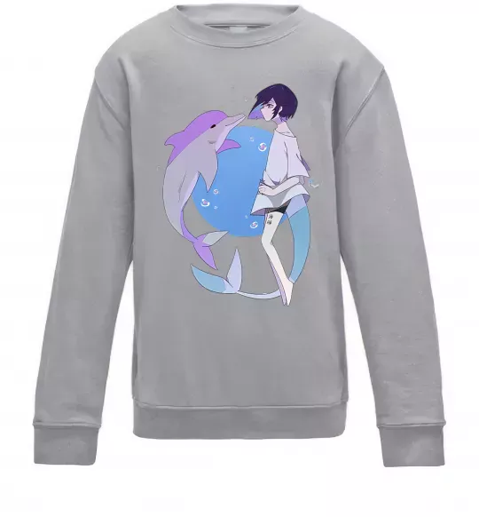 Дитячий світшот Anime dolphin Сірий меланж фото