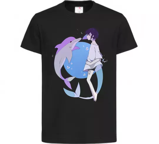 Дитяча футболка Anime dolphin Чорний фото