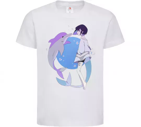 Дитяча футболка Anime dolphin Білий фото