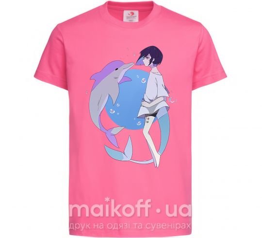 Дитяча футболка Anime dolphin Яскраво-рожевий фото