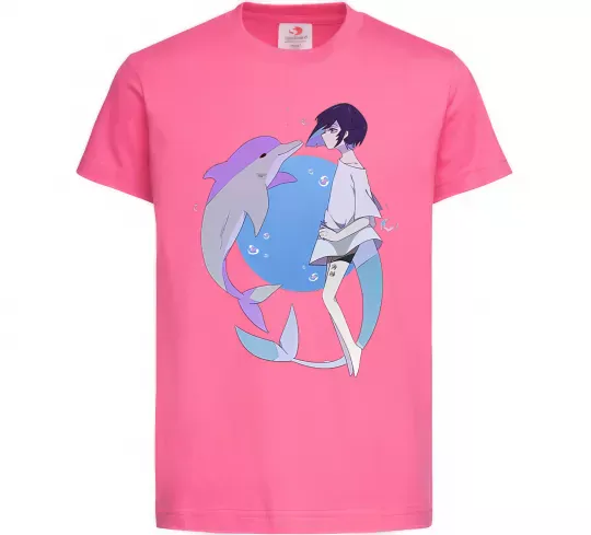 Дитяча футболка Anime dolphin Яскраво-рожевий фото