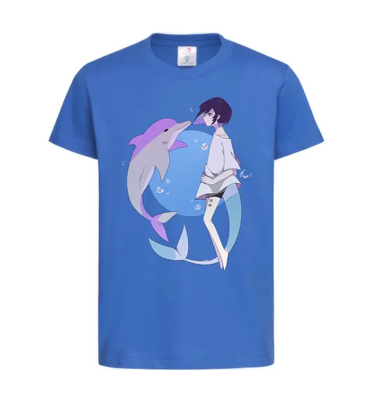 Детская футболка Anime dolphin Ярко-синий фото