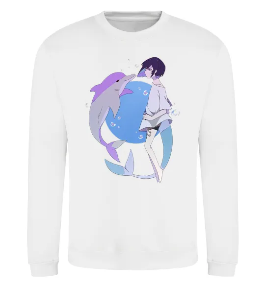 Світшот Anime dolphin Білий фото