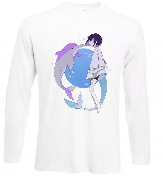Лонгслів Anime dolphin Білий фото