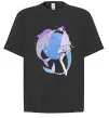 Футболка Оверсайз Anime dolphin Черный фото