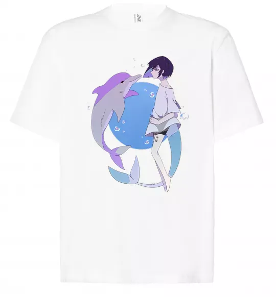 Футболка Оверсайз Anime dolphin Белый фото