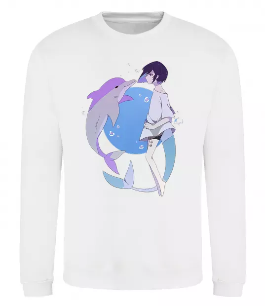 Світшот Anime dolphin Білий фото