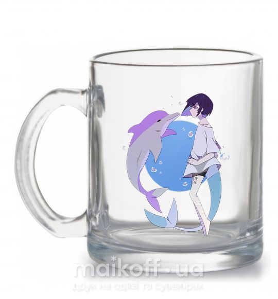 Чашка скляна Anime dolphin Прозорий фото