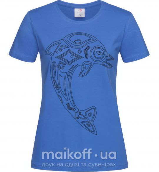 Жіноча футболка Detalized dolphin Яскраво-синій фото