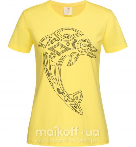 Жіноча футболка Detalized dolphin Лимонний фото