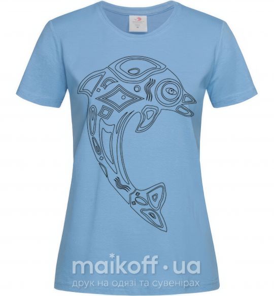 Жіноча футболка Detalized dolphin Блакитний фото