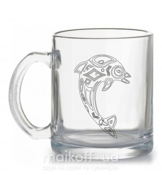 Чашка скляна Detalized dolphin Прозорий фото