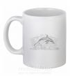 Чашка керамическая Swimming dolphin Белый фото