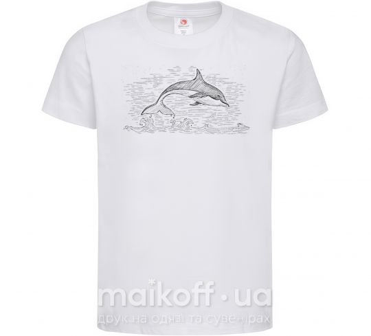 Детская футболка Swimming dolphin Белый фото