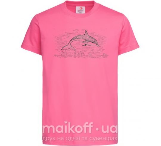 Детская футболка Swimming dolphin Ярко-розовый фото