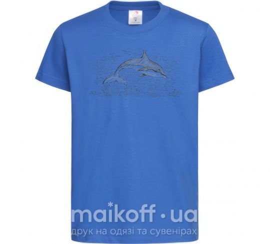 Детская футболка Swimming dolphin Ярко-синий фото
