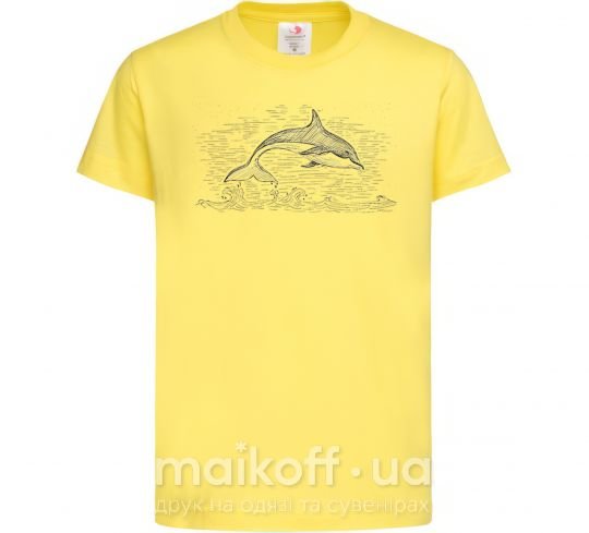Детская футболка Swimming dolphin Лимонный фото