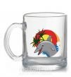 Чашка скляна Счастливый дельфин Прозорий фото