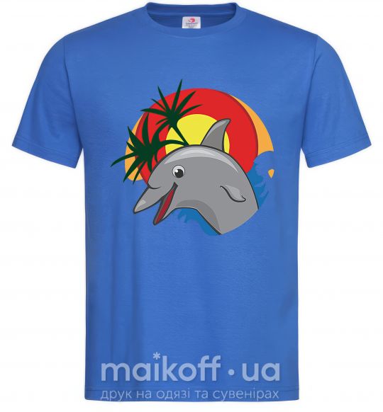 Чоловіча футболка Счастливый дельфин Яскраво-синій фото