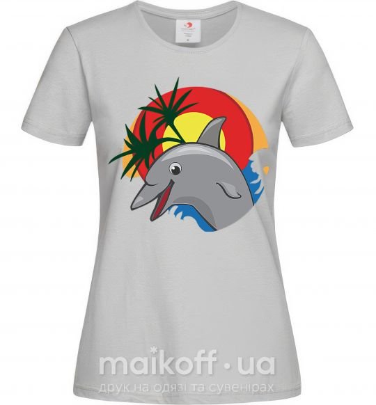 Жіноча футболка Счастливый дельфин Сірий фото