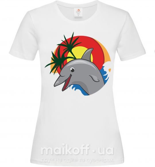 Жіноча футболка Счастливый дельфин Білий фото