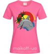 Жіноча футболка Счастливый дельфин Яскраво-рожевий фото