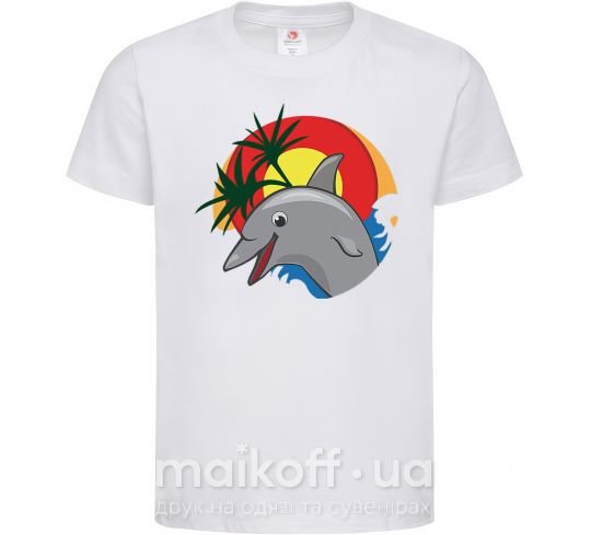 Дитяча футболка Счастливый дельфин Білий фото
